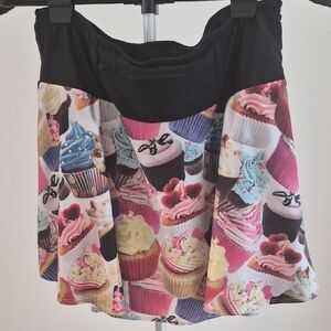 Sparkle Skirt Athletic Running Skirt with Shorts Size L Cupcake Birthday